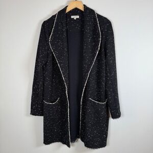 Max Studio Tweed Open Front Sweater Cardigan Blazer Style Jacket Size Small